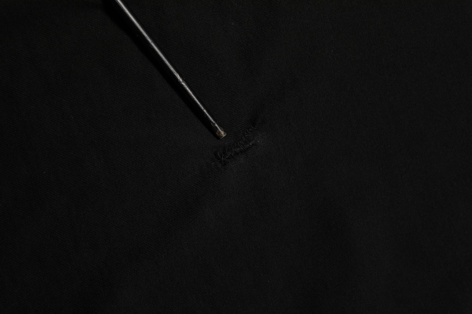 Black Logo Tape Cotton Crew Neck Men T-shirt