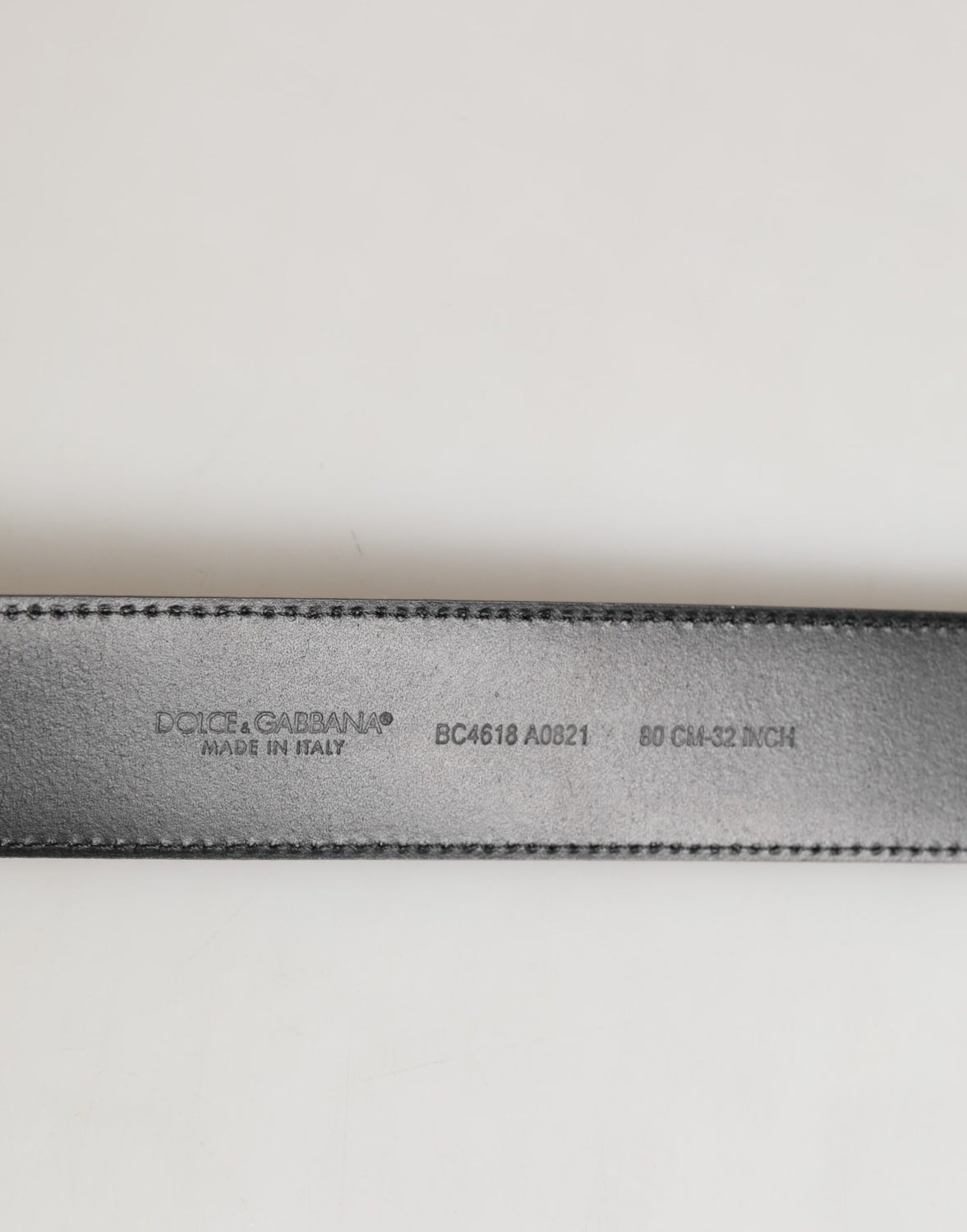 Black Leather Classic Metal Logo Buckle Belt
