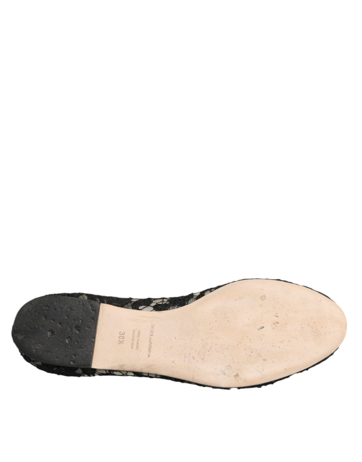 Black Taormina Lace Slip On Flats Shoes