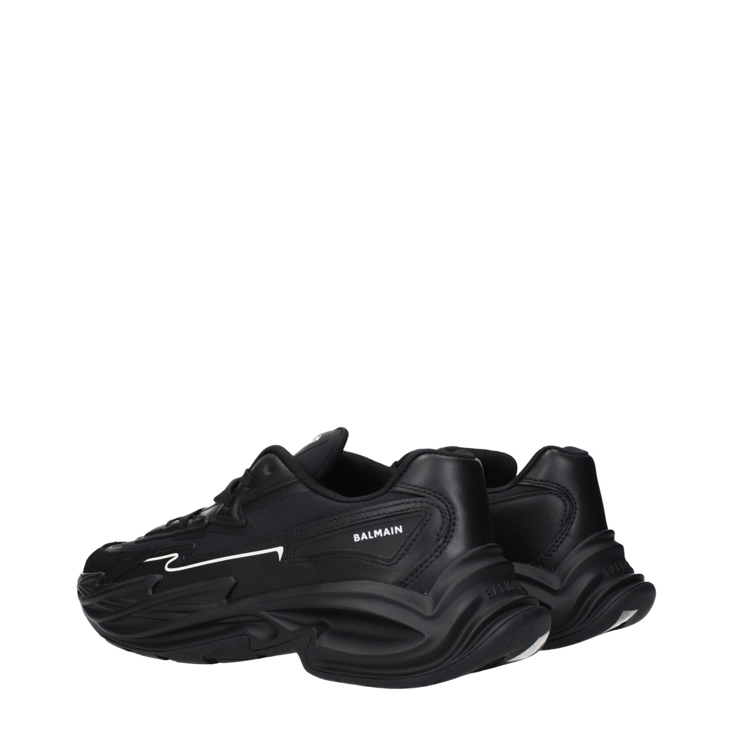 Black Leather Athletic Sneakers