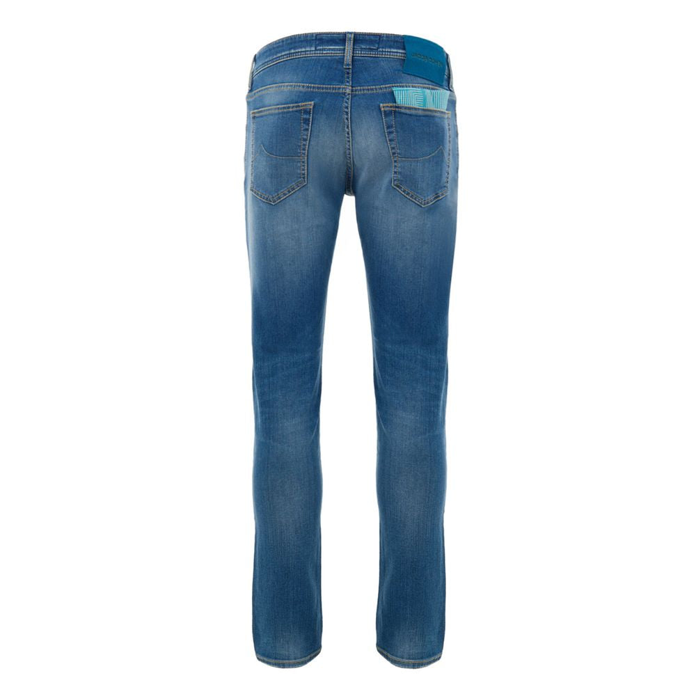Blue Cotton Skinny Jean