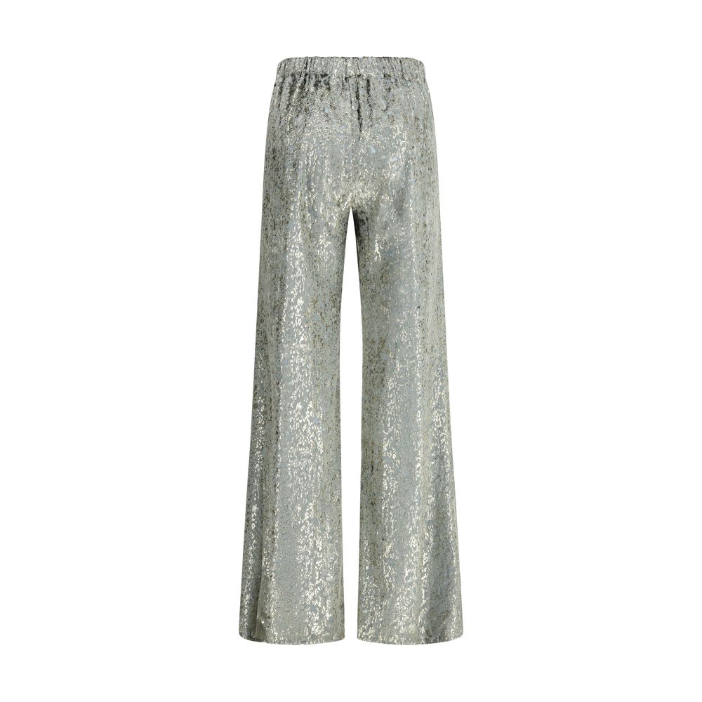 Flared trousers in fil coupé “en rêve"