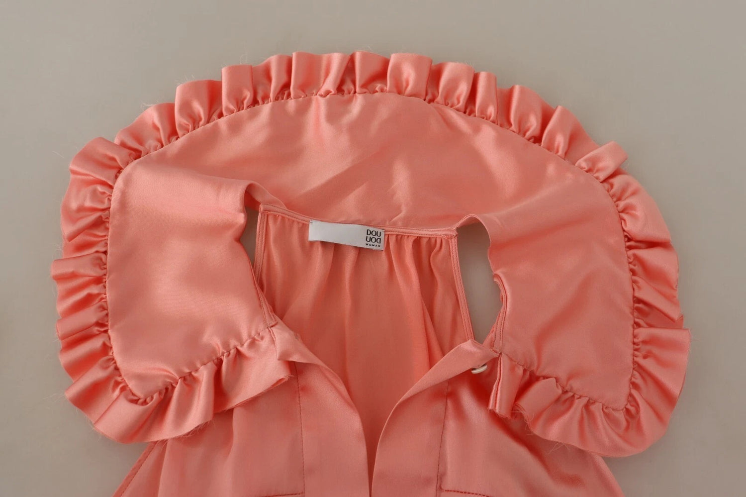 Pink Silk Stretch Sleeveless Collared Top Blouse