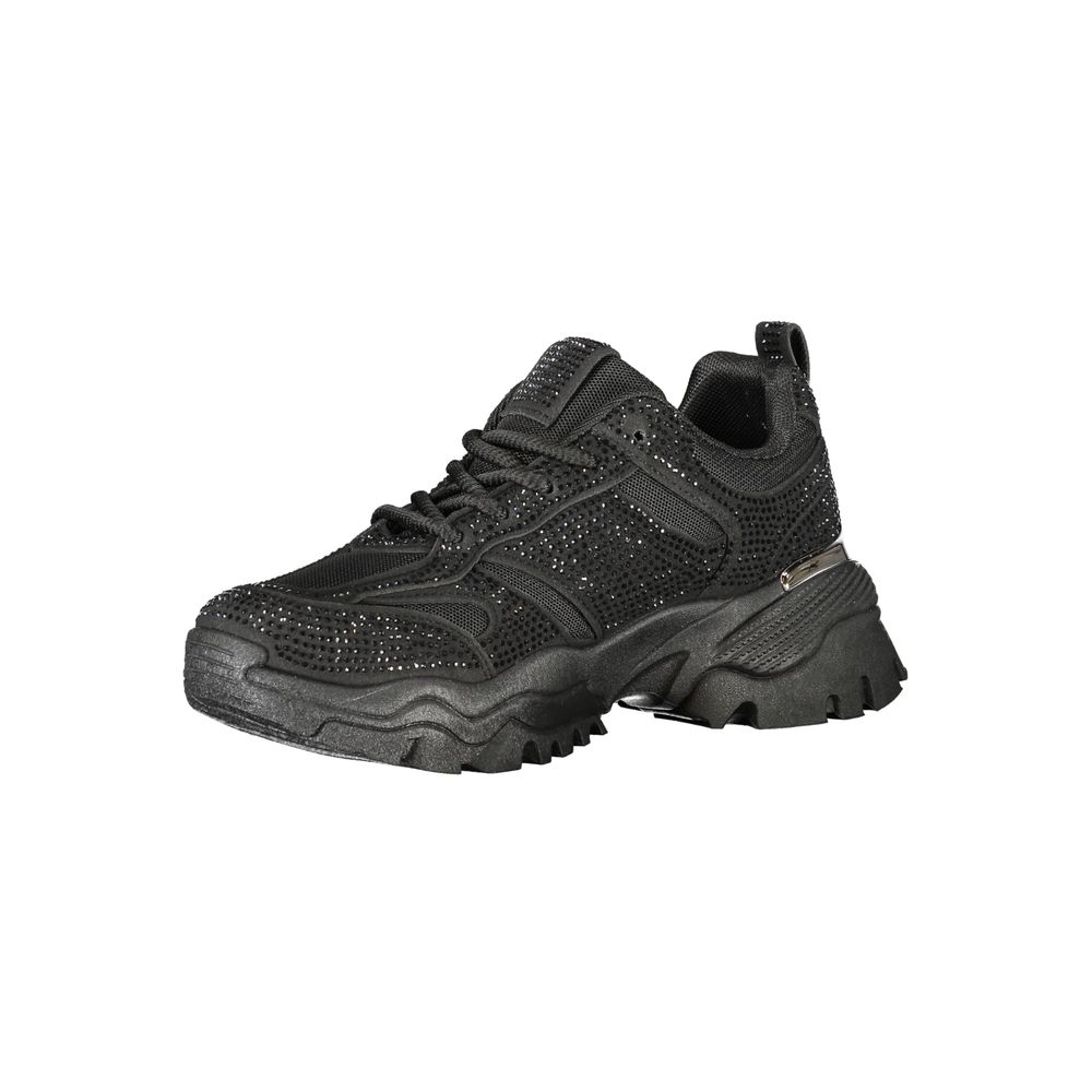 Black Polyester Women Sneaker