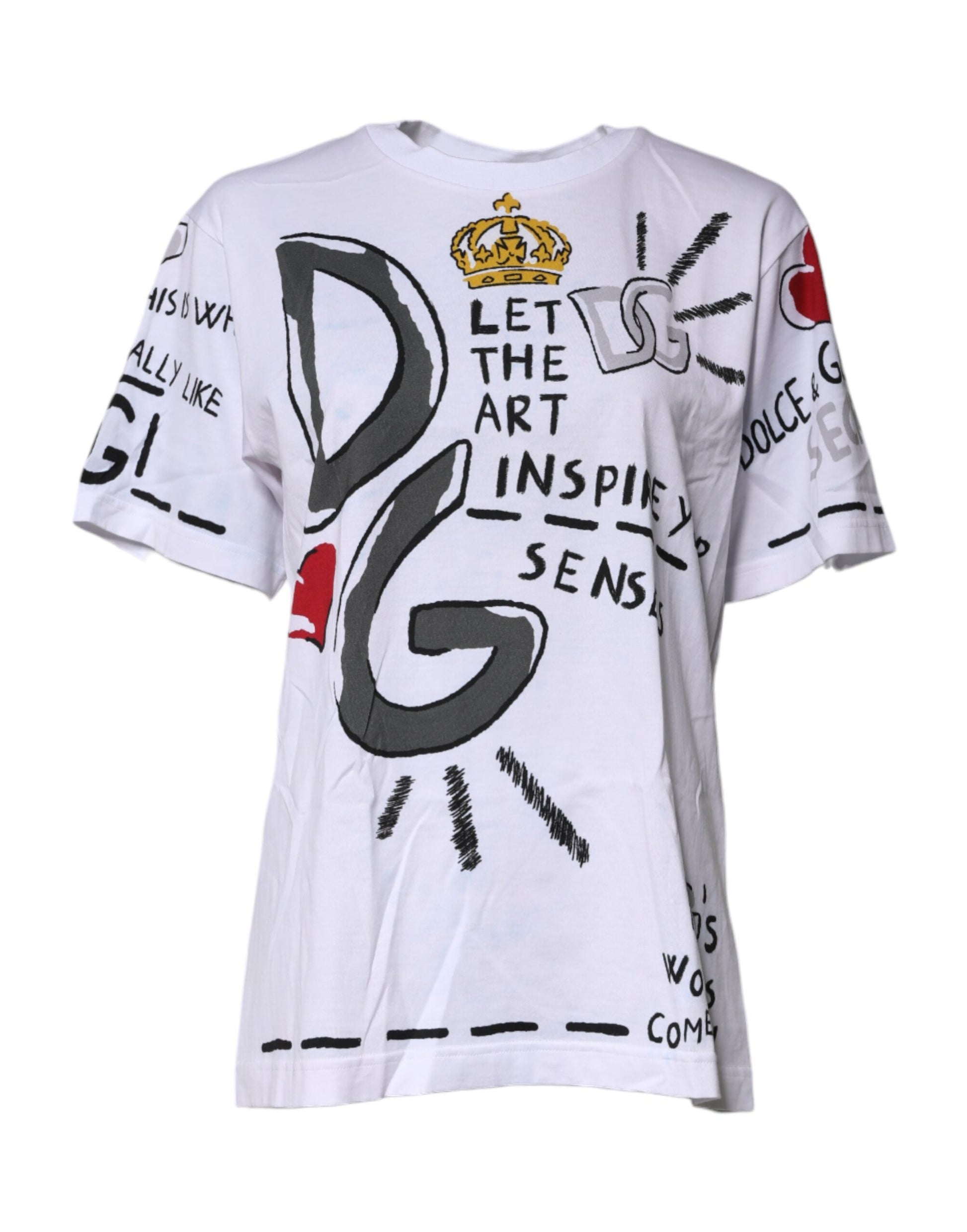 White Graphic Crew Neck Short Sleeves T-shirt