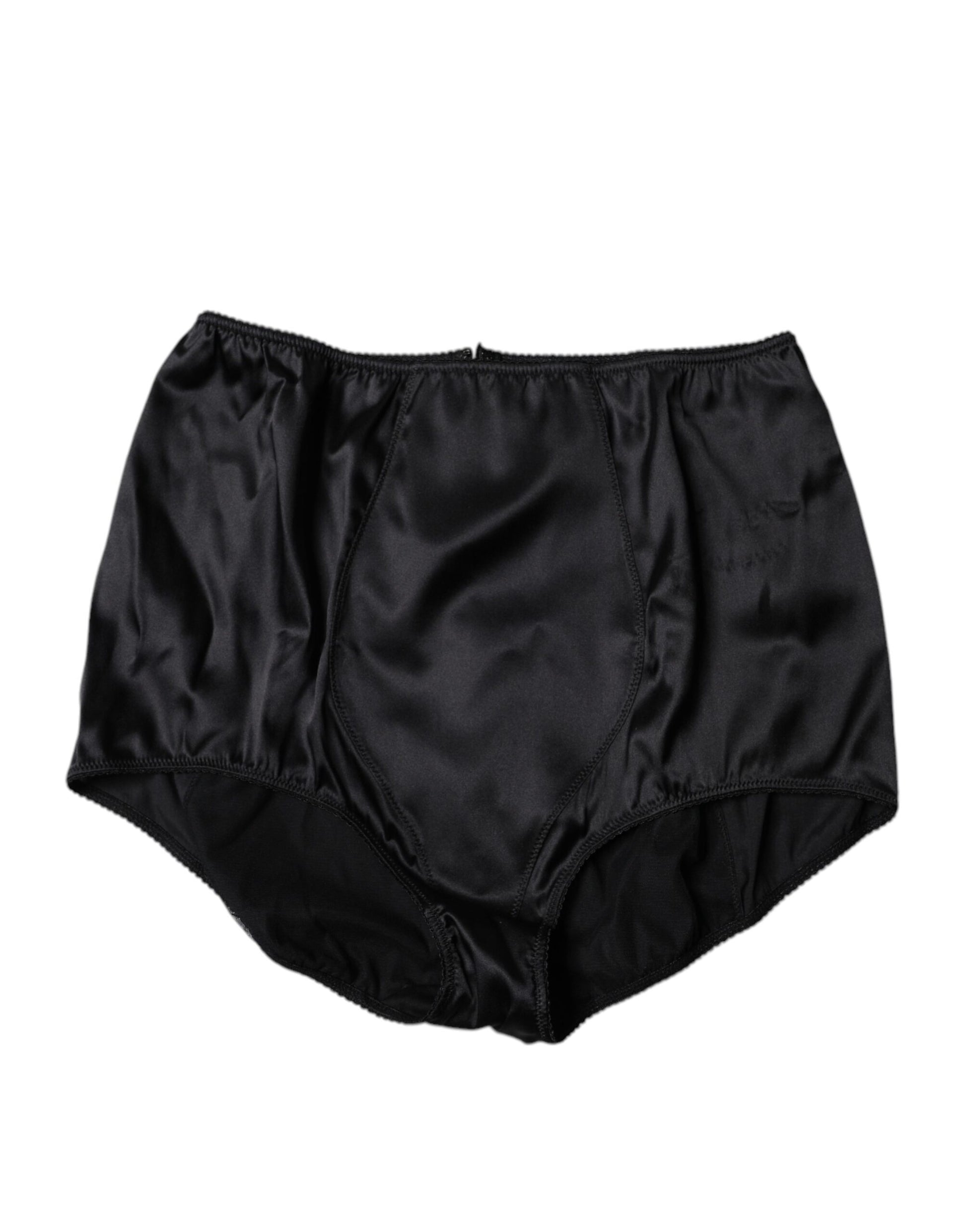 Black Silk Stretch High Waist Girdle Underwear