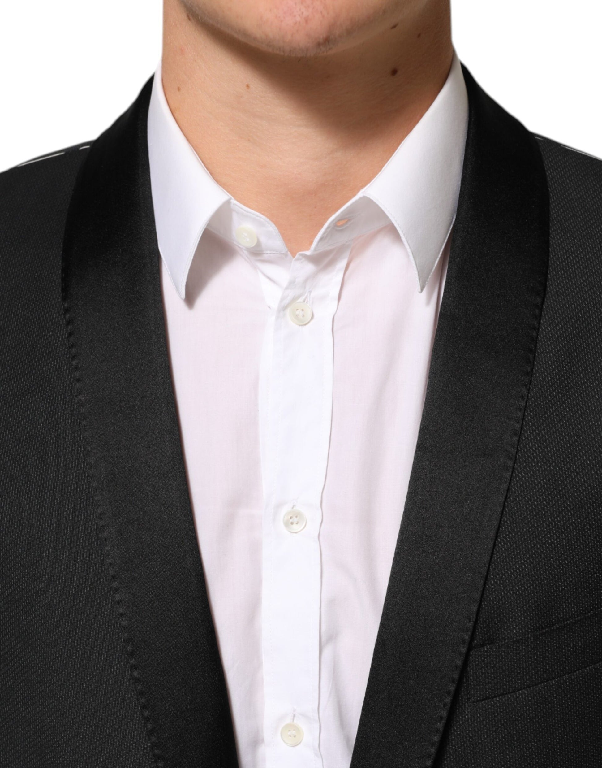 Black Wool GOLD 1 Button Suit Coat Blazer
