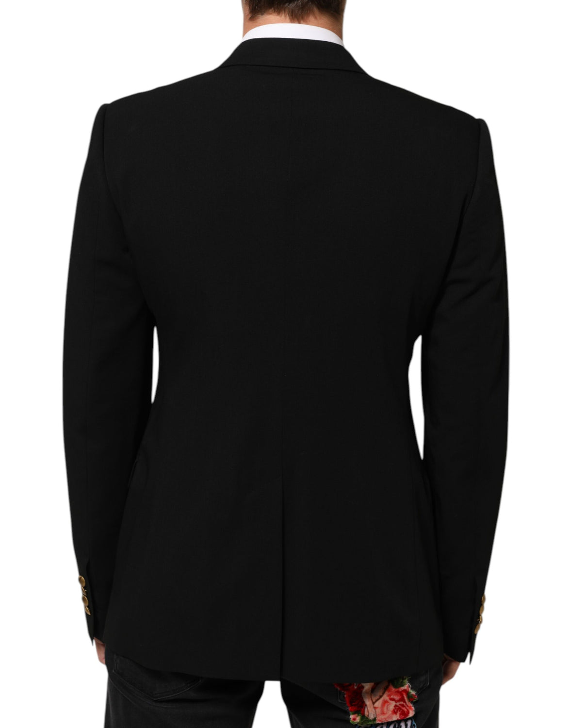 Black Wool 2 Buttons Suit Men Jacket Blazer