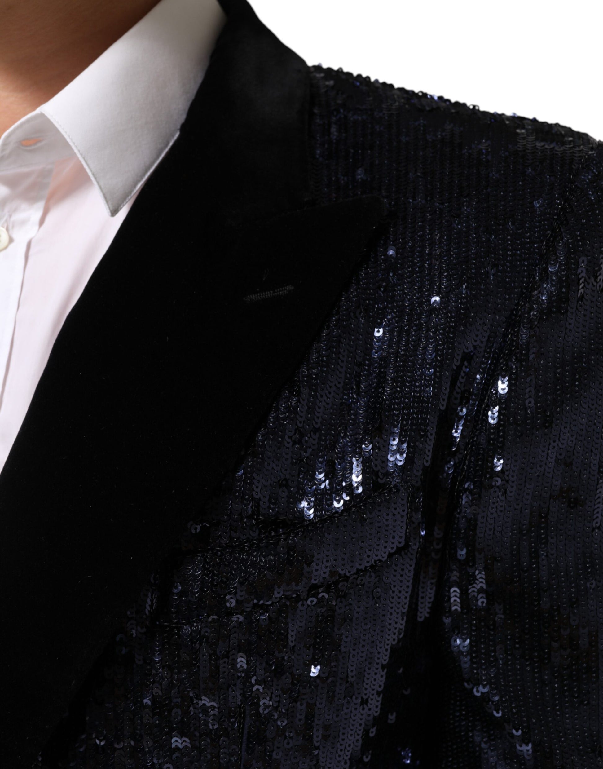 Blue Sequin SICILIA Double Breasted Blazer