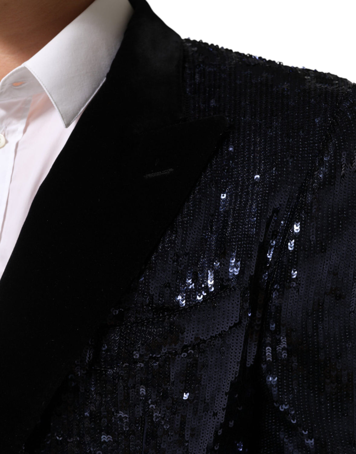 Blue Sequin SICILIA Double Breasted Blazer