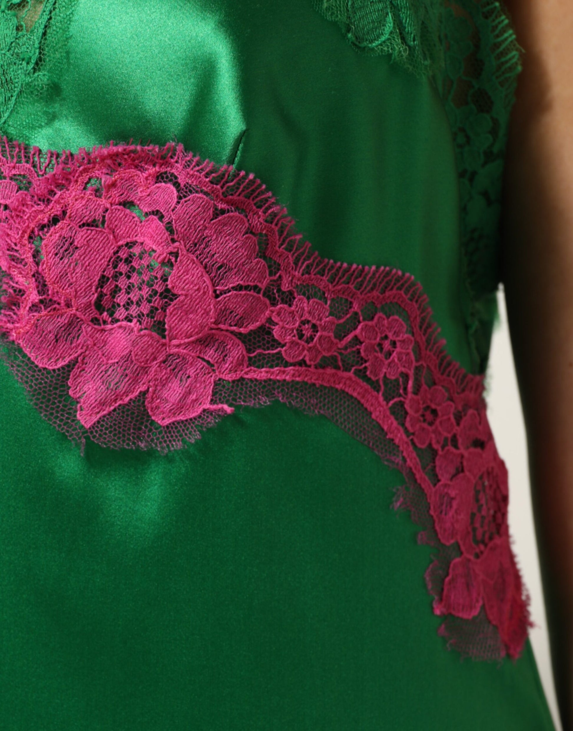 Green Floral Lace Fringes Lingerie Dress
