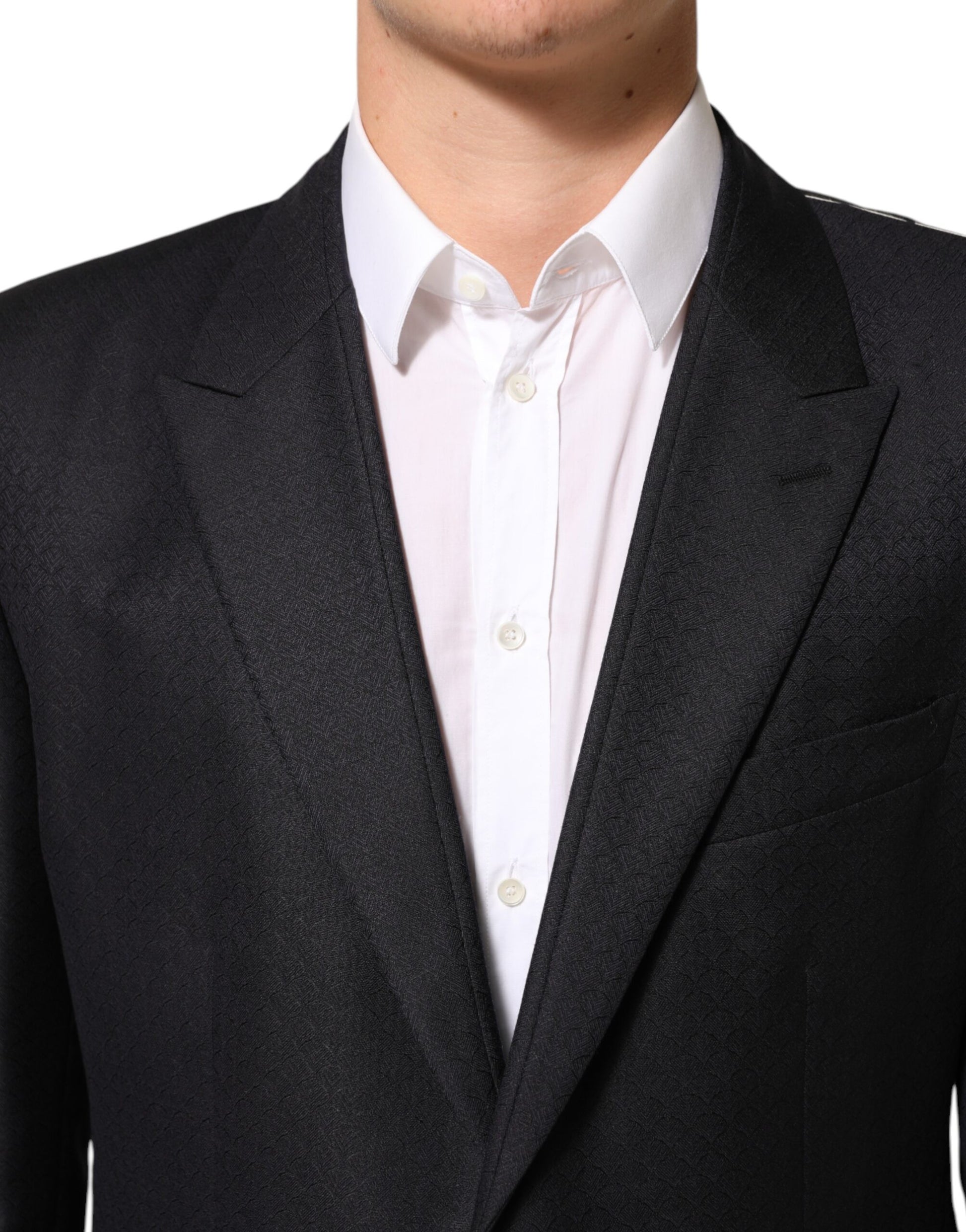 Black Wool 2 Buttons Suit Jacket Men Blazer