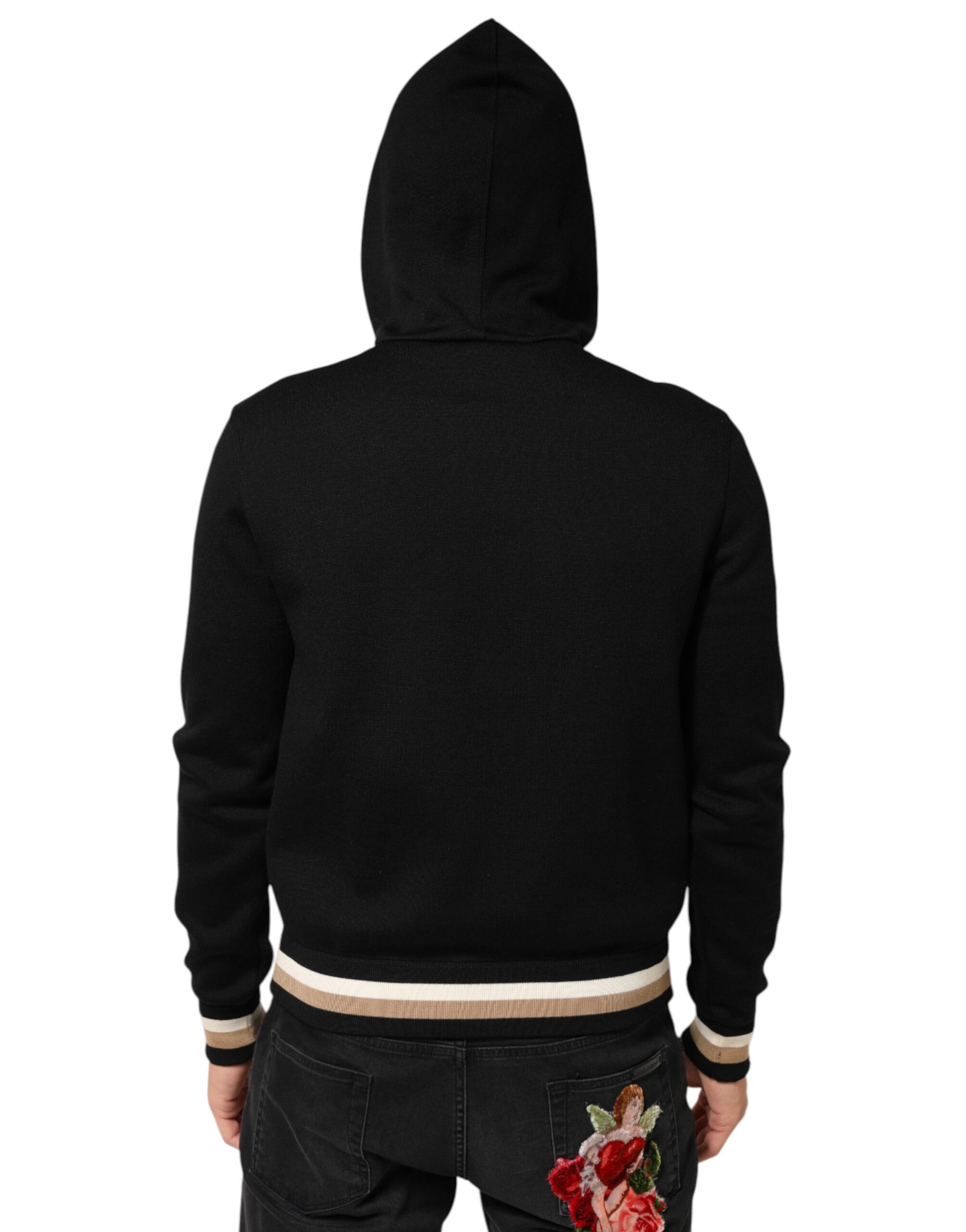 Black Leopard Logo Hooded Sweatshirt Sweater