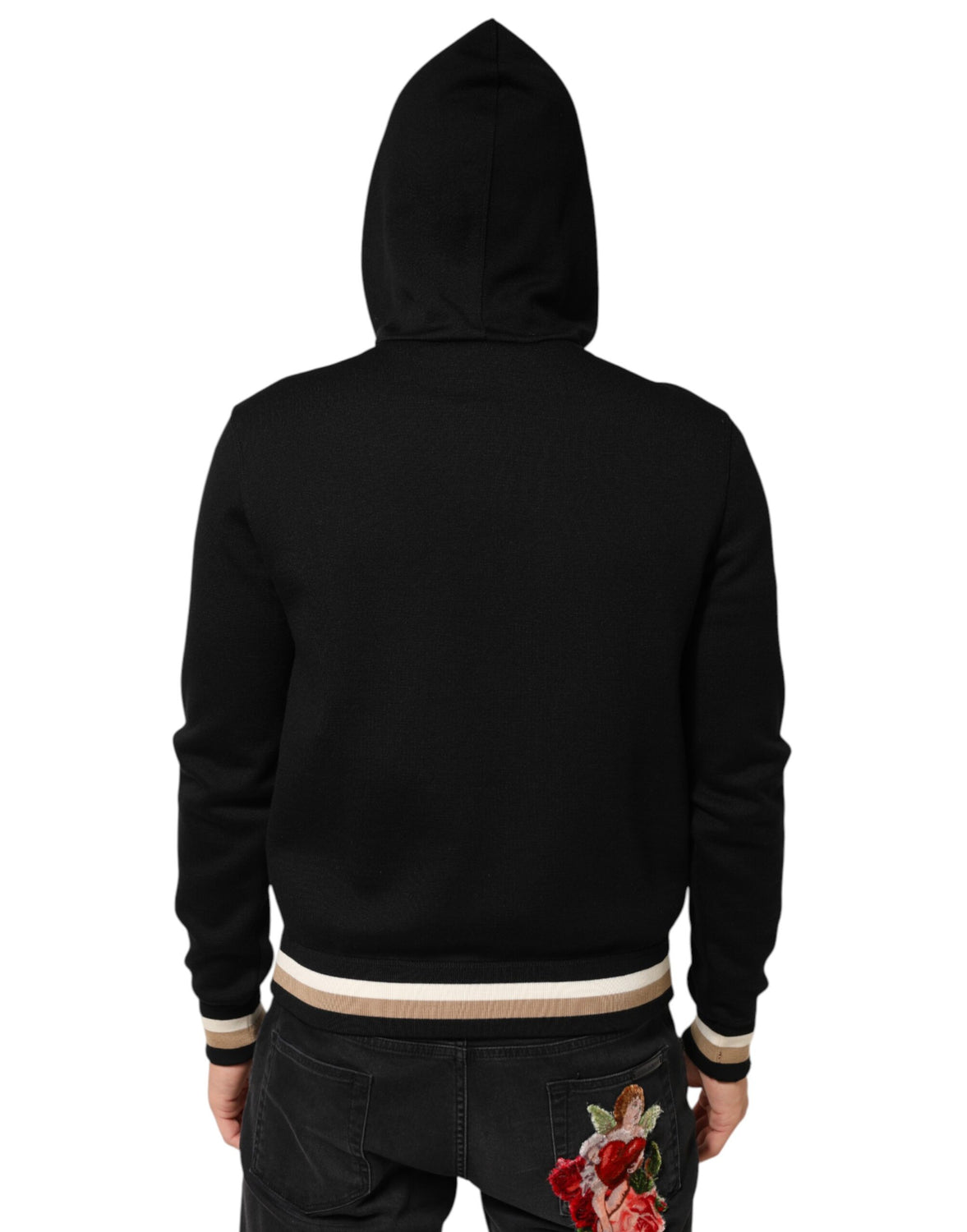 Black Leopard Logo Hooded Sweatshirt Sweater