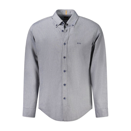Blue Cotton Men Shirt