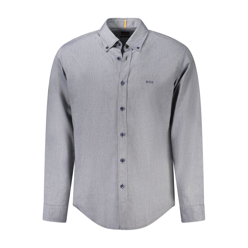 Blue Cotton Men Shirt