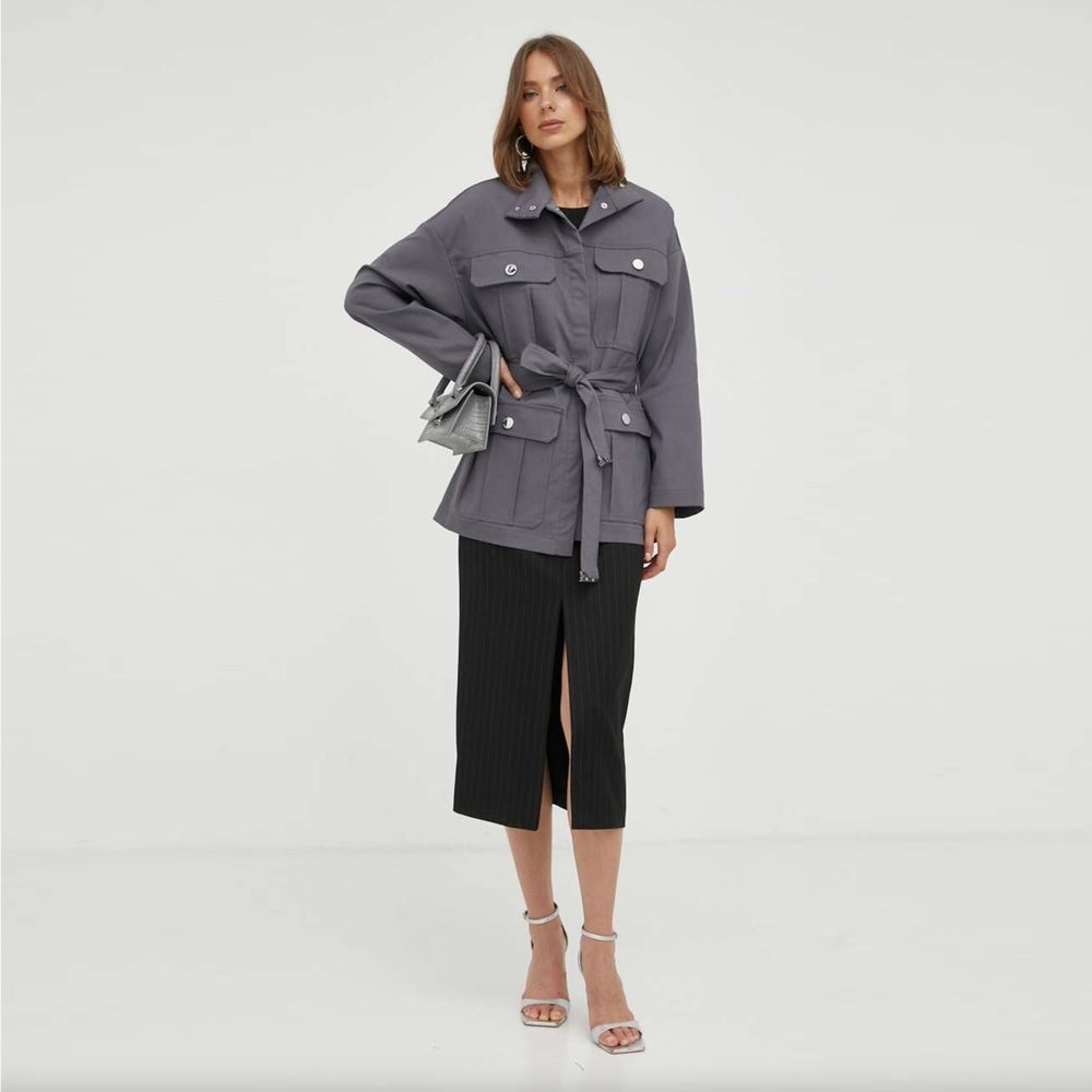Gray Cotton Jackets & Coat