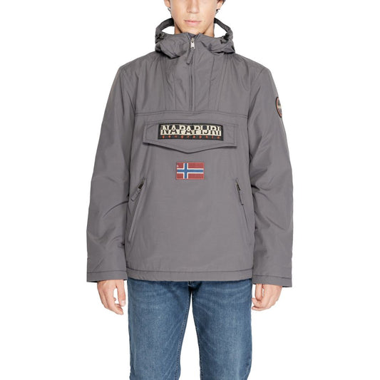 Gray Polyester Jackets & Coat
