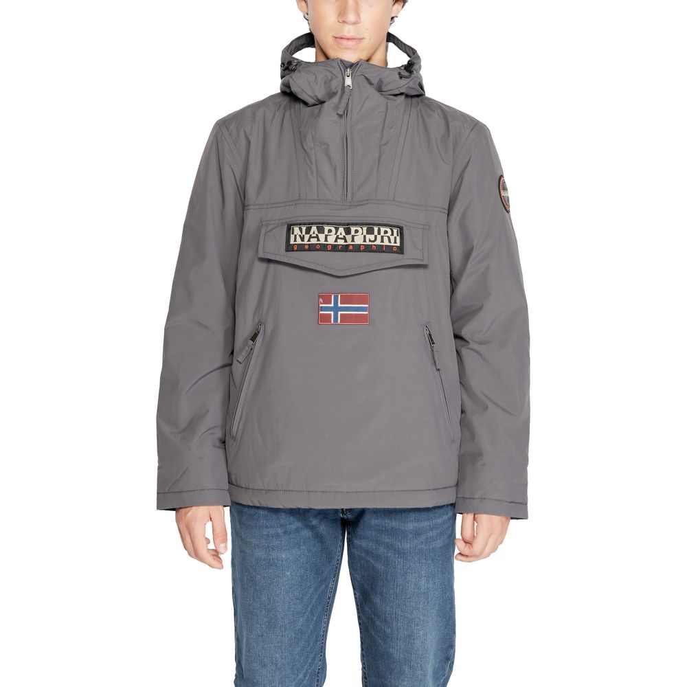 Gray Polyester Jackets & Coat