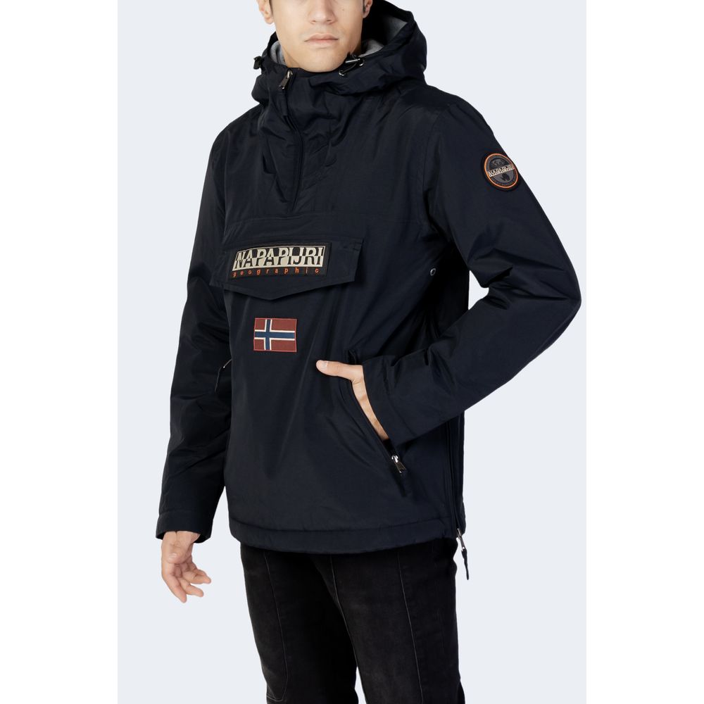 Black Polyester Jackets & Coat