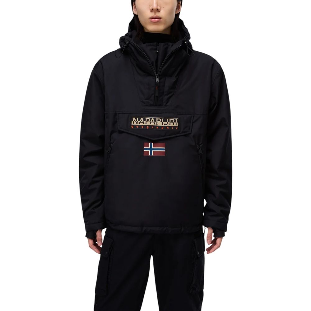 Black Polyester Jackets & Coat