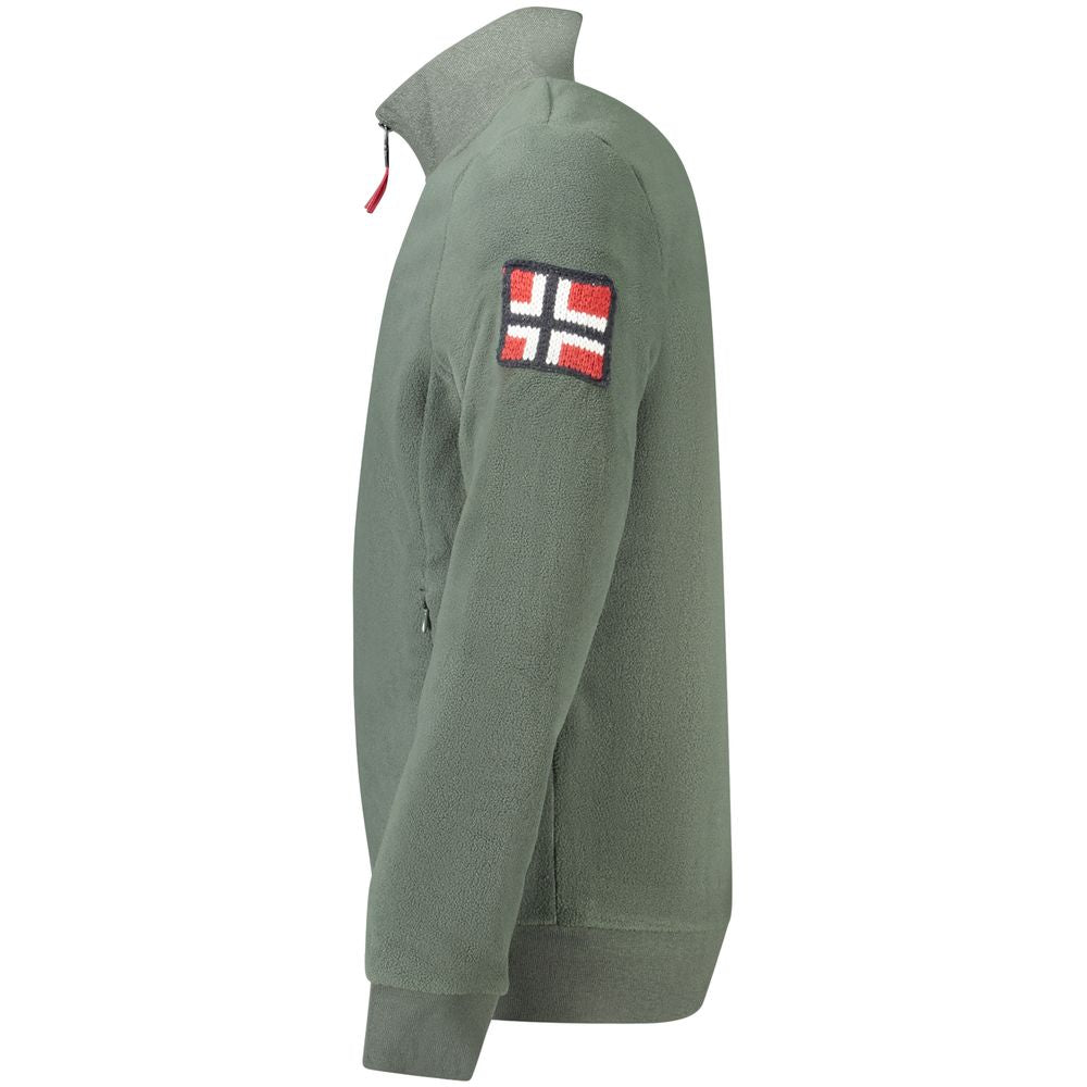 Green Polyester Men Sweater
