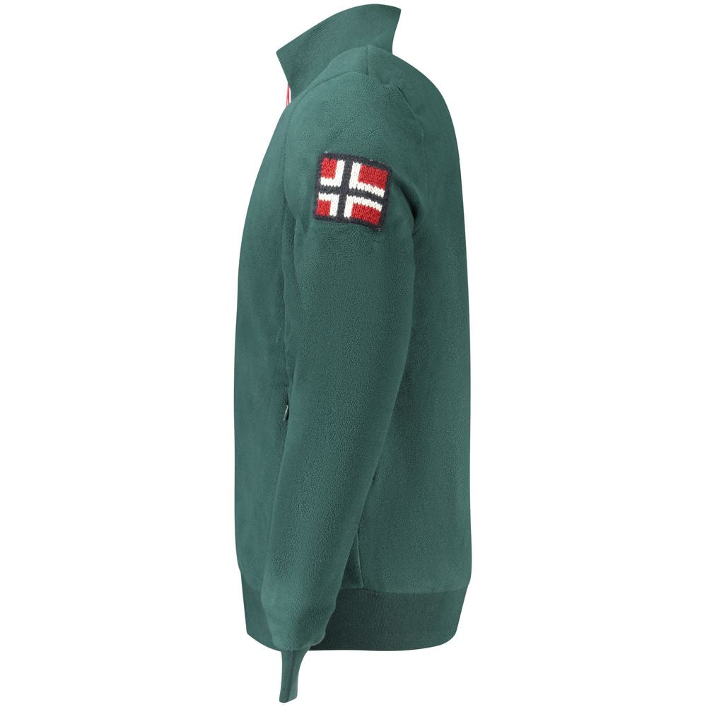 Green Polyester Men Sweater