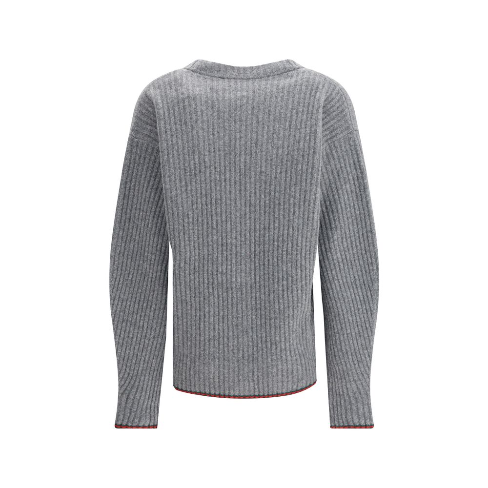 Ribbed Knit Wool Cardigan