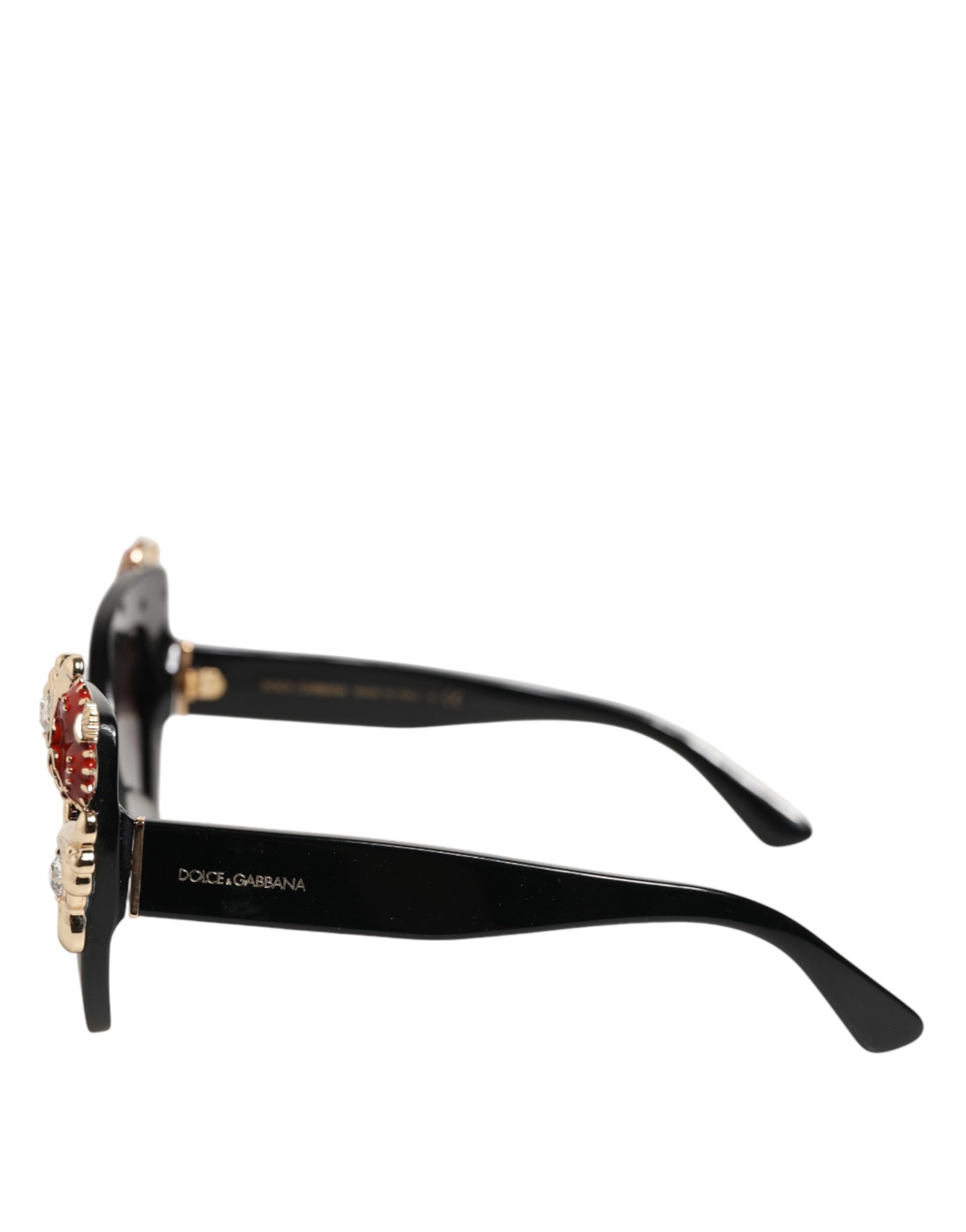 DG4319F Red Sacred Heart Crystal Butterfly Sunglasses