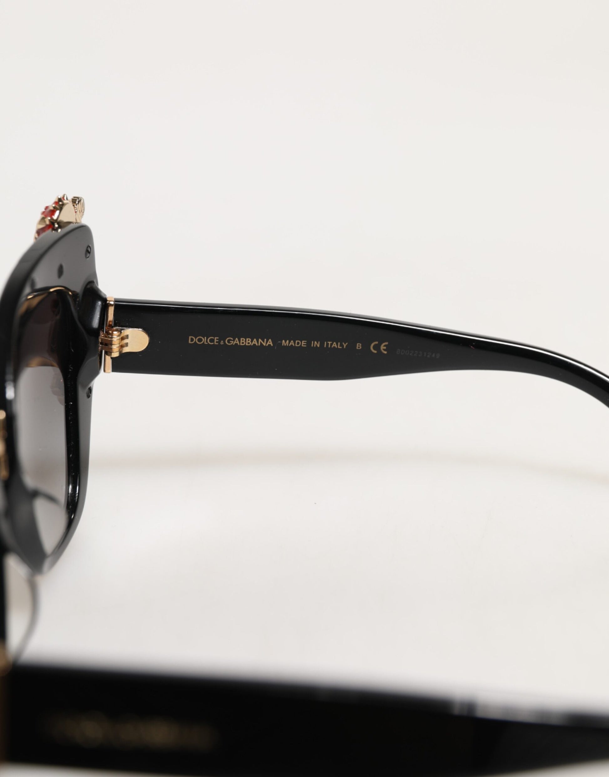 DG4319F Red Sacred Heart Crystal Butterfly Sunglasses