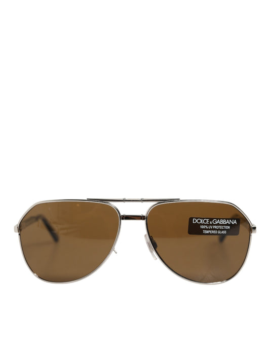 DG2106K Silver Frame Aviator Shades Eyewear Sunglasses