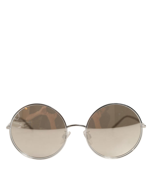 DG2215K Silver Metal Round Shades Eyewear Sunglasses