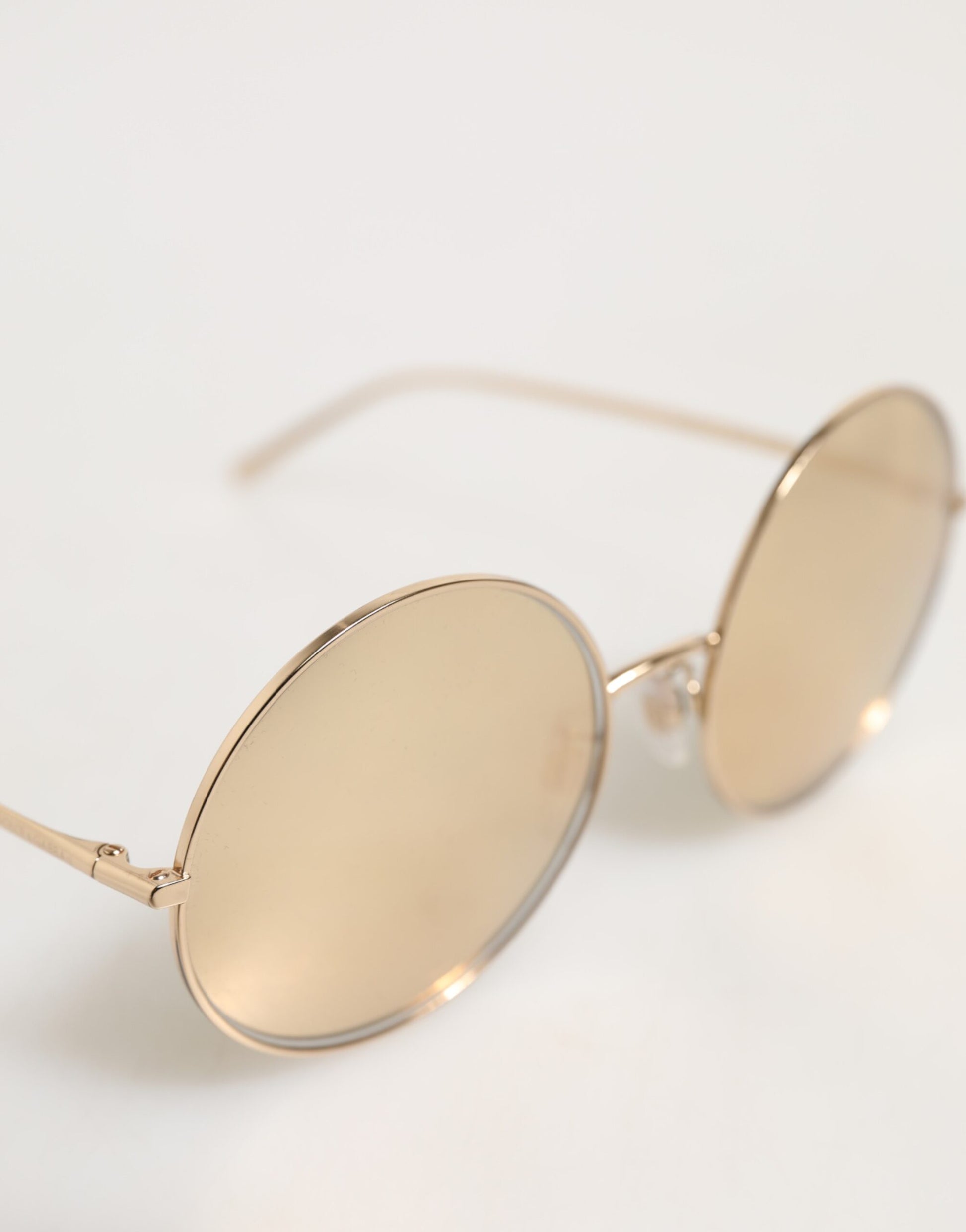 Gold Metal Round Shades Eyewear Sunglasses