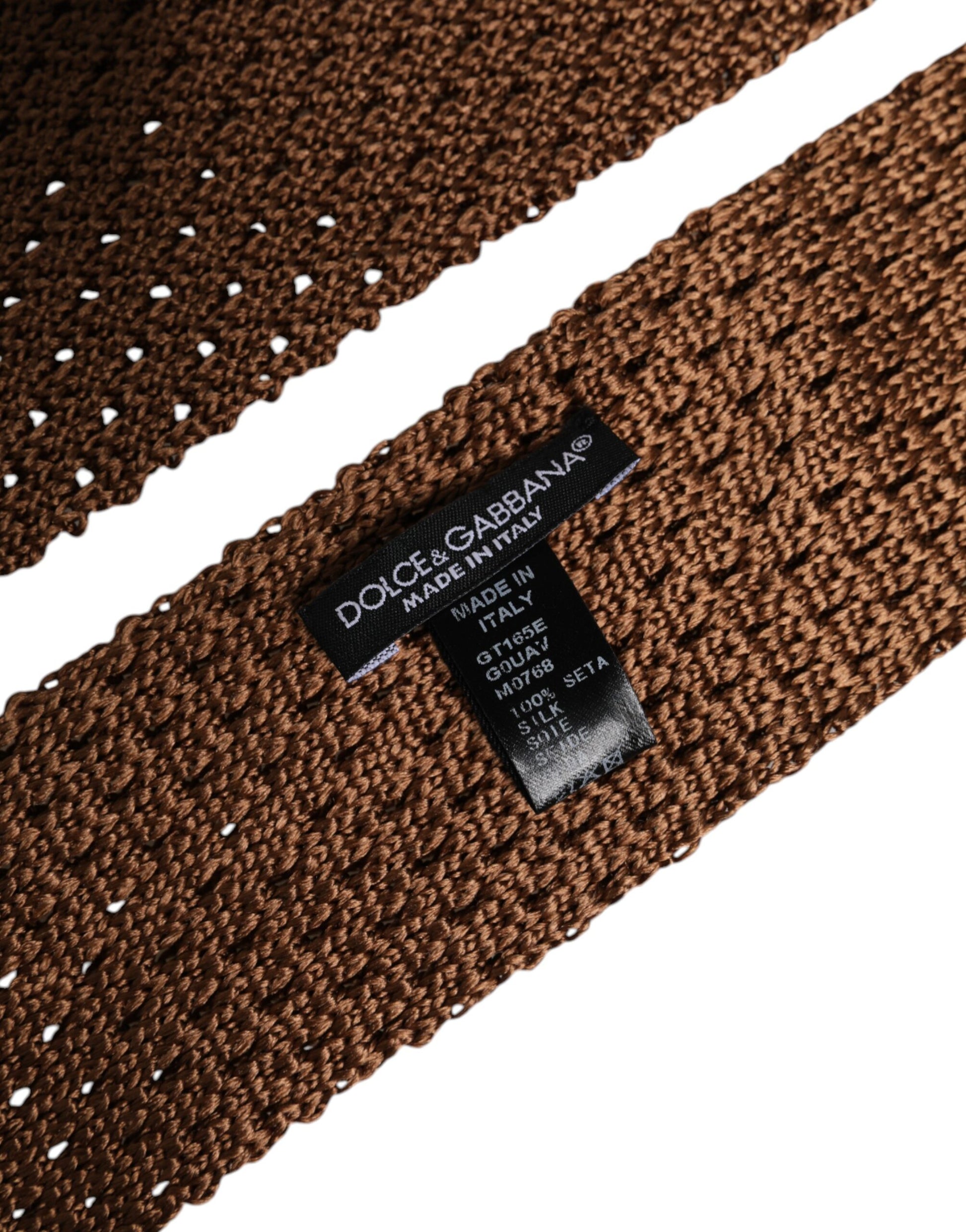 Brown 100% Silk Adjustable Necktie Men Accessory Tie