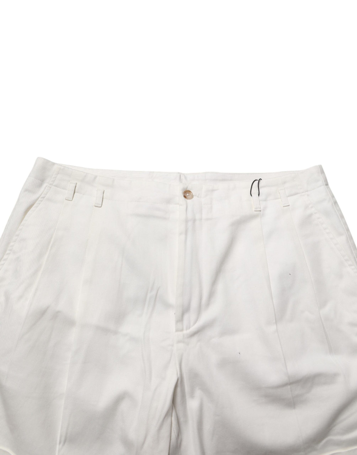 White Cotton Mid Waist Men Bermuda Shorts