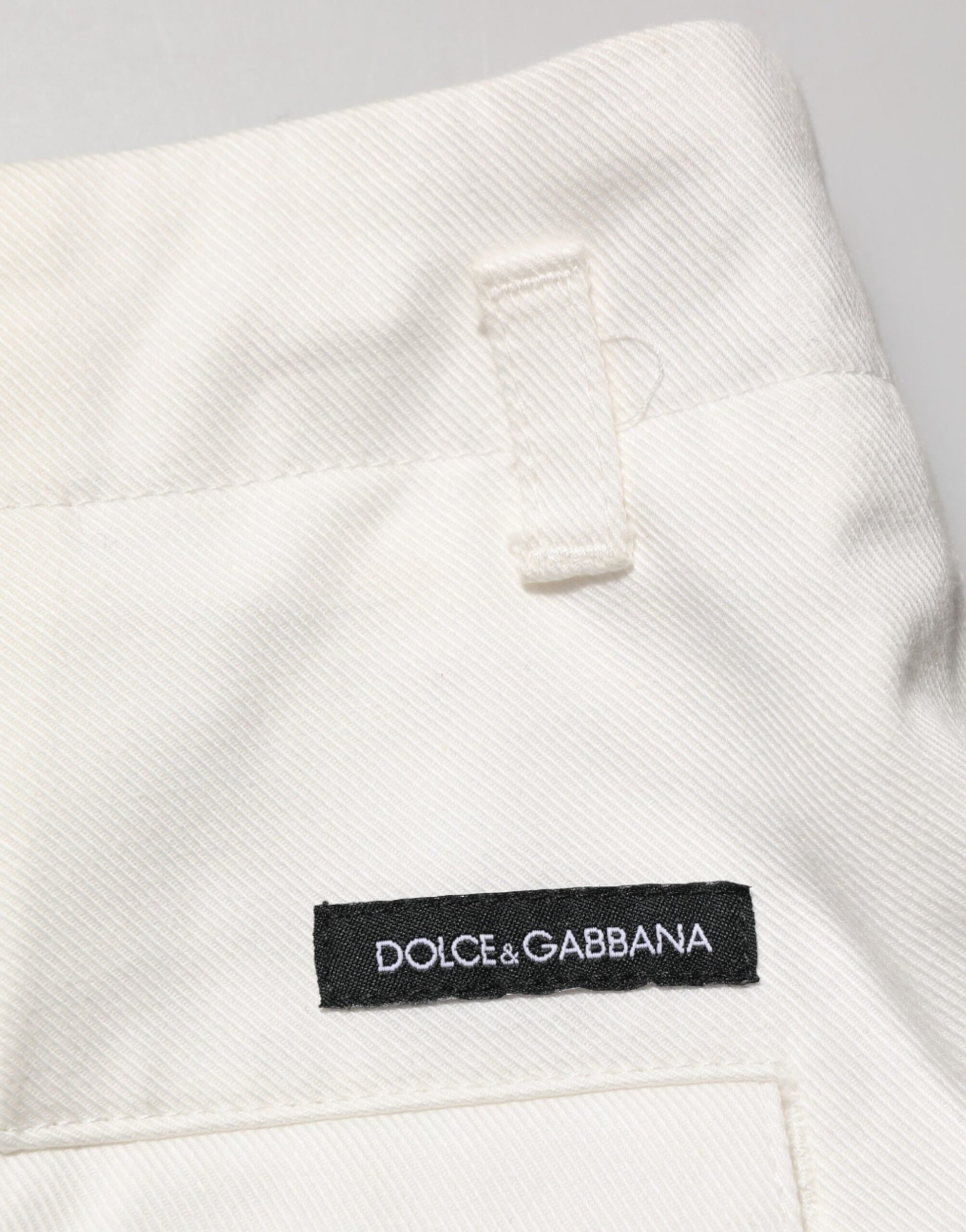 White Cotton Mid Waist Men Bermuda Shorts