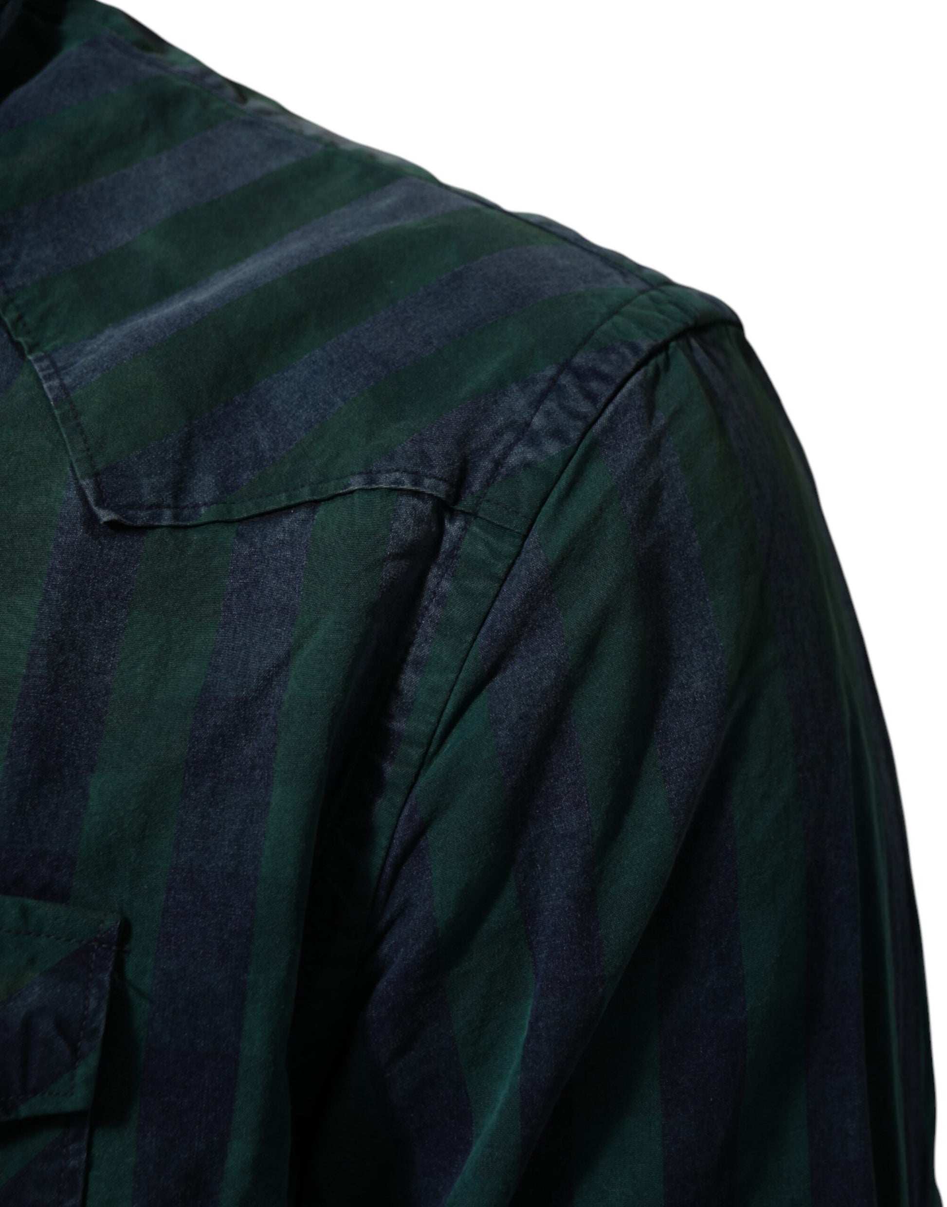 Green Checkered Cotton Button Down Long Sleeves Shirt