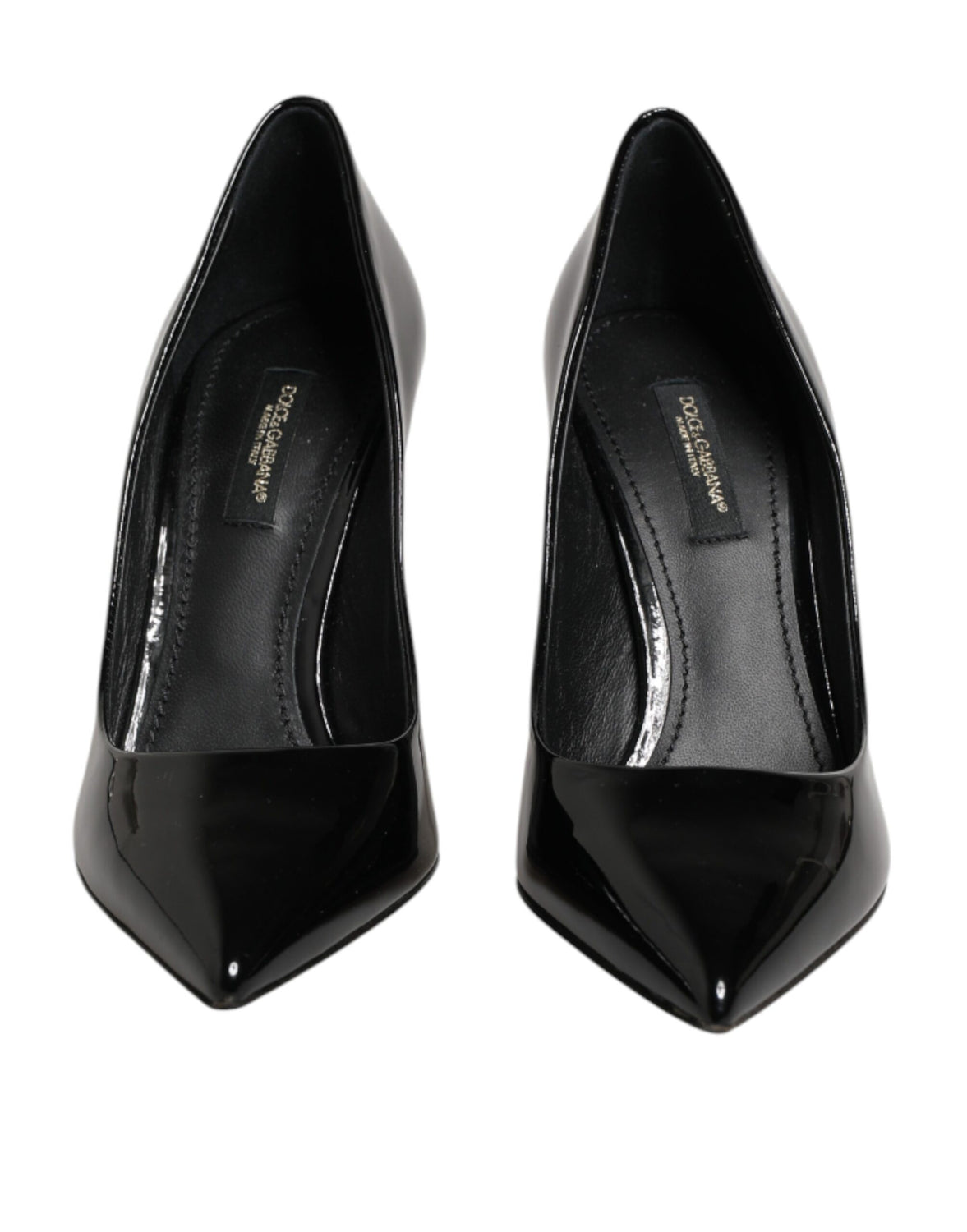 Black Leather Stiletto Heels Pumps Shoes