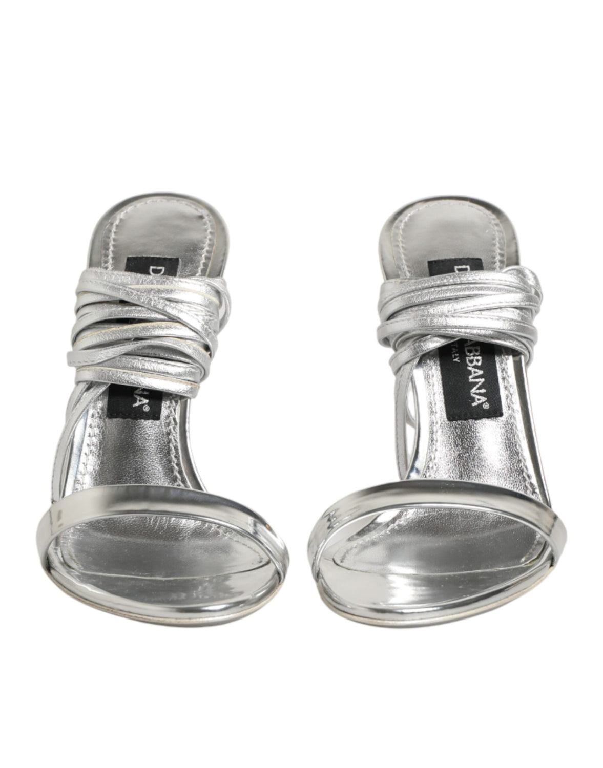 Silver Strappy High Heels Sandals Shoes