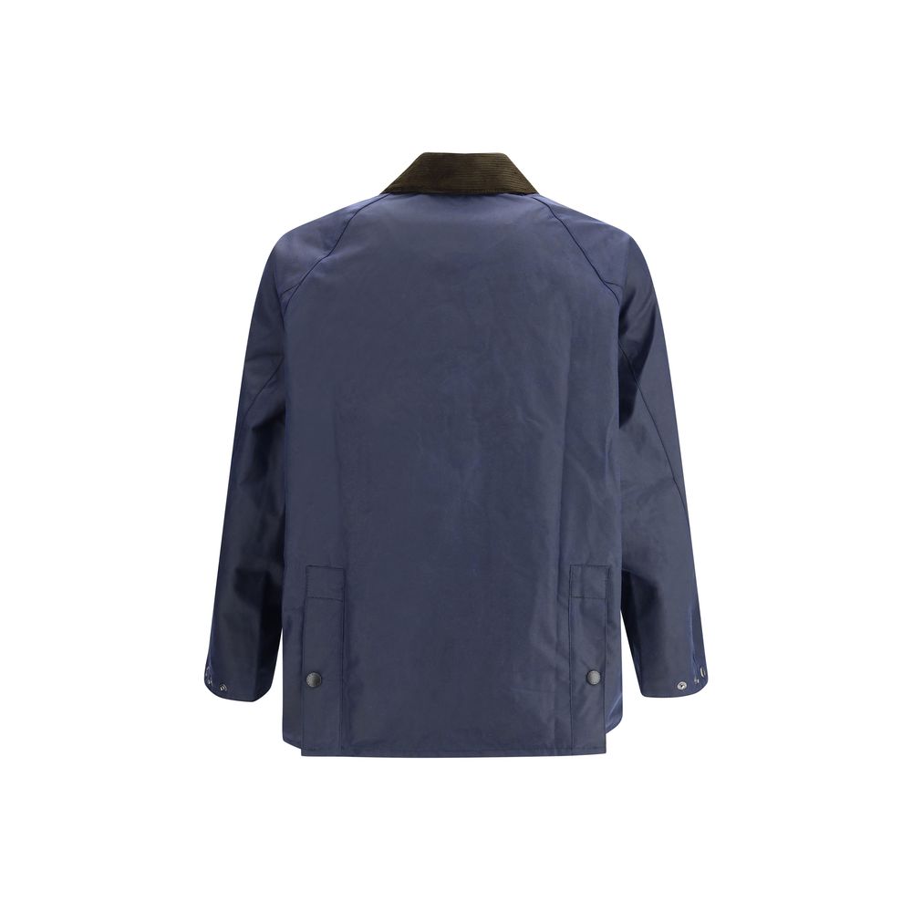 Waxed Jacket with a corded velvet collar