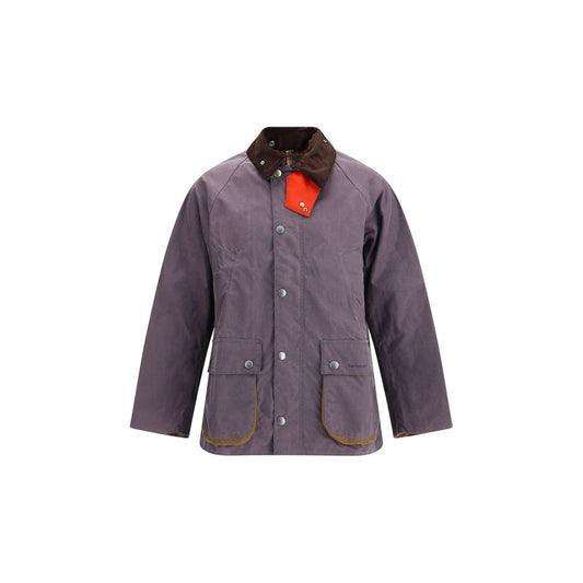 Waxed Jacket with a corded velvet collar