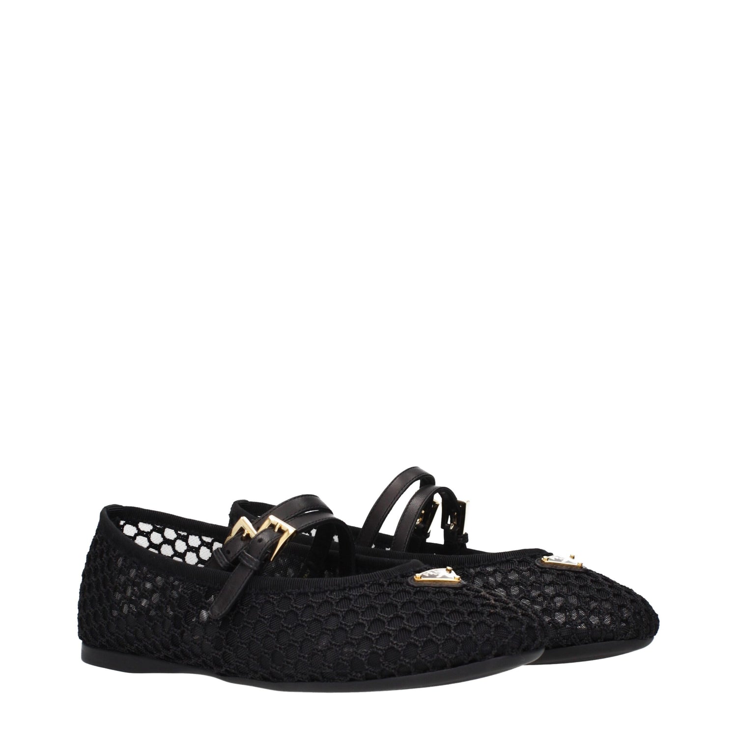 Black Fabric Ballet Flats