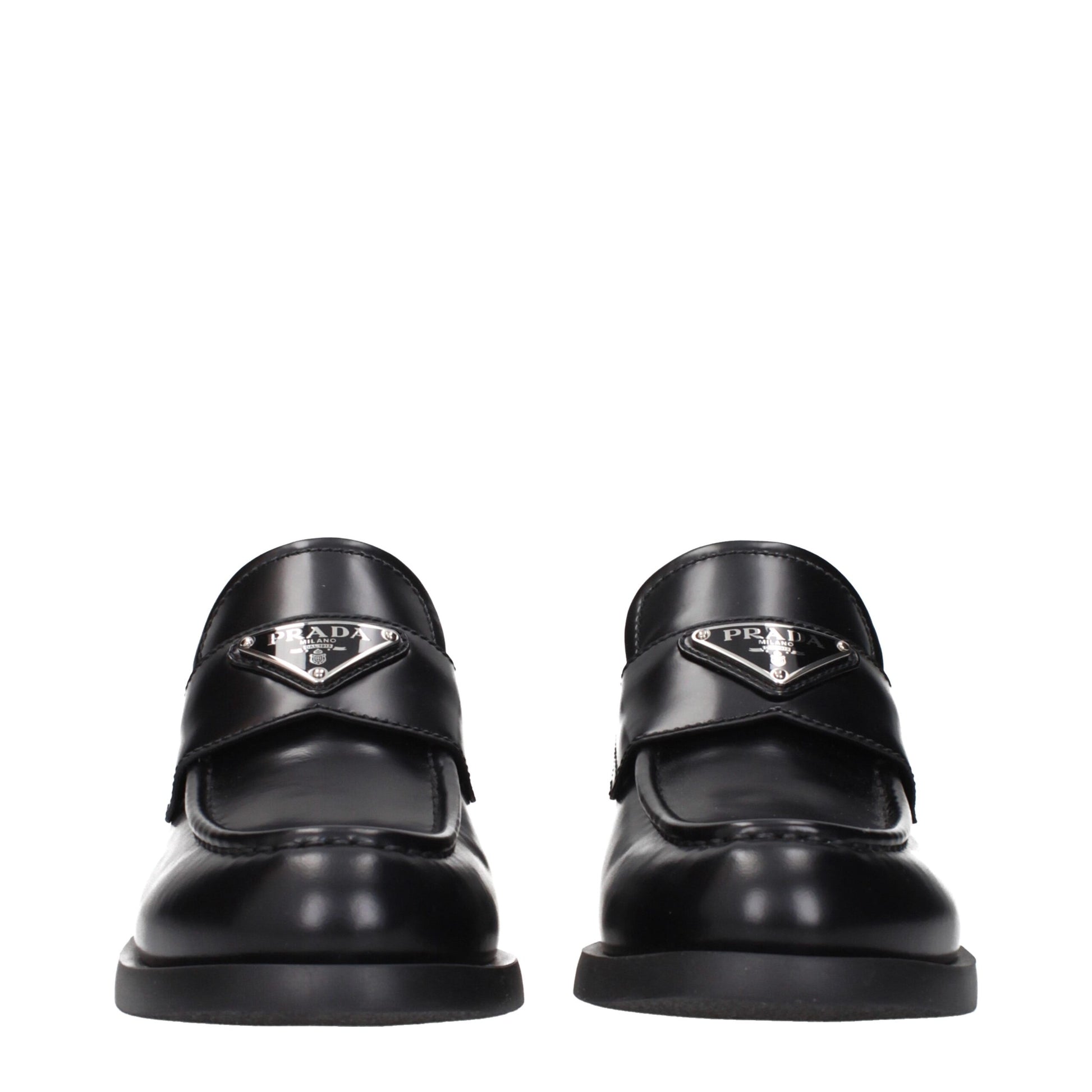 Black Leather Slip-On Loafers