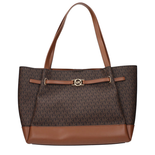 Brown Fabric Shoulder Bags