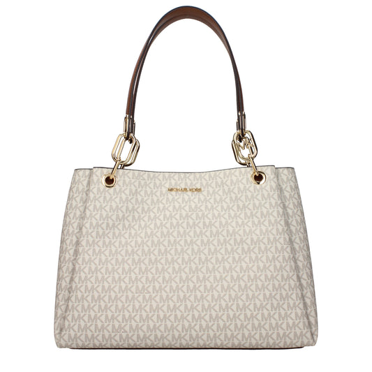 Beige Fabric Shoulder Bags