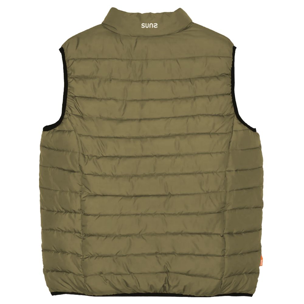 Green Polyester Sleveless Jacket