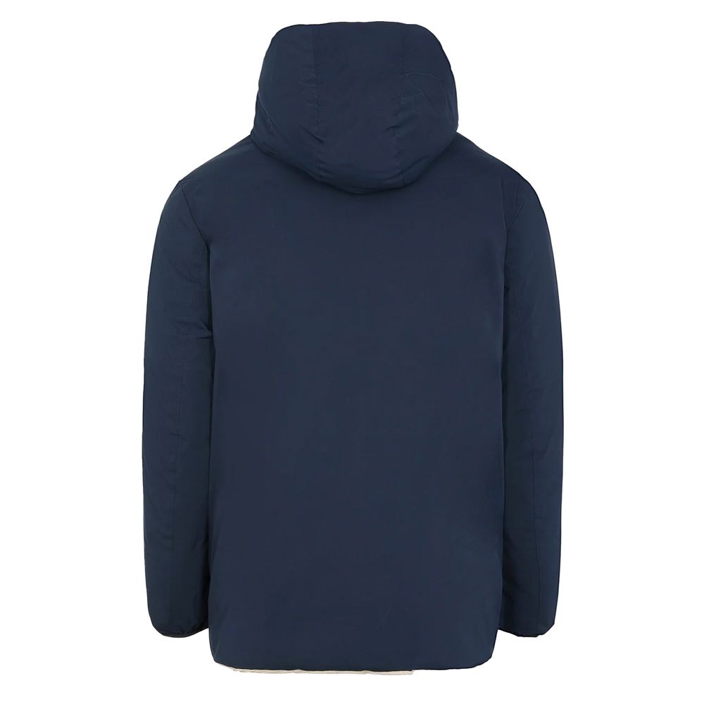 Blue Polyester Men's Reversible Jacket