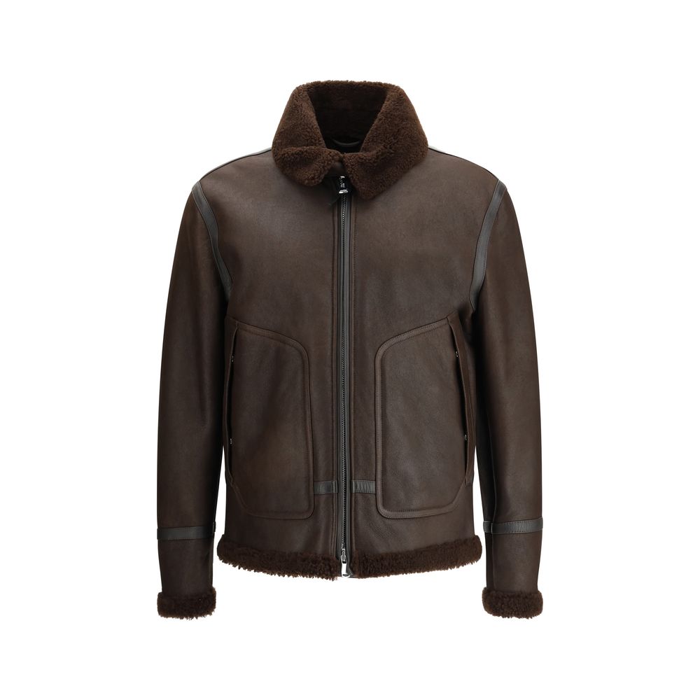 Coburn aviator Jacket in waxed suede shearling