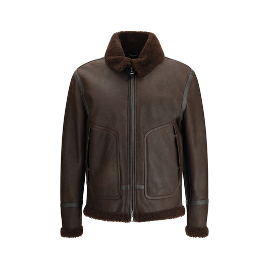 Coburn aviator Jacket in waxed suede shearling