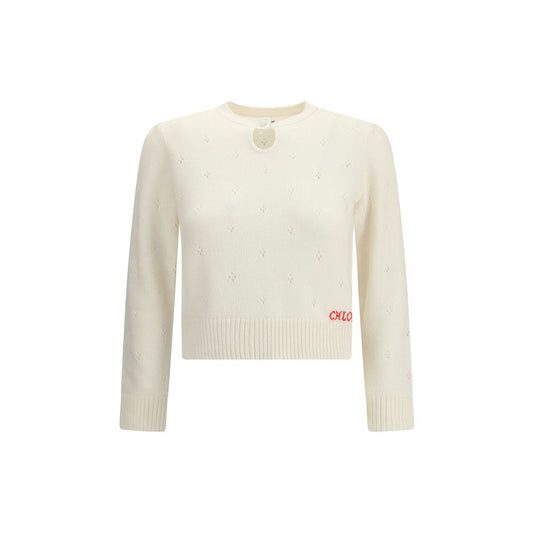 Jumper with a buttoned keyhole neck